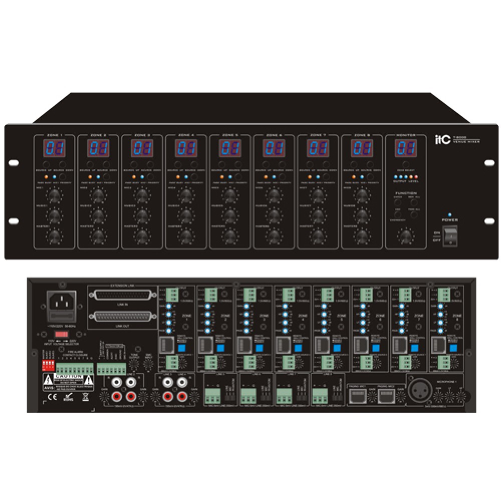 Matrice audio 8x8 et contrôleur de pagination T-8000 