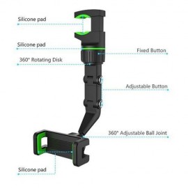 Support Téléphone Multifonction rétroviseur de voiture avec rotation à 360°