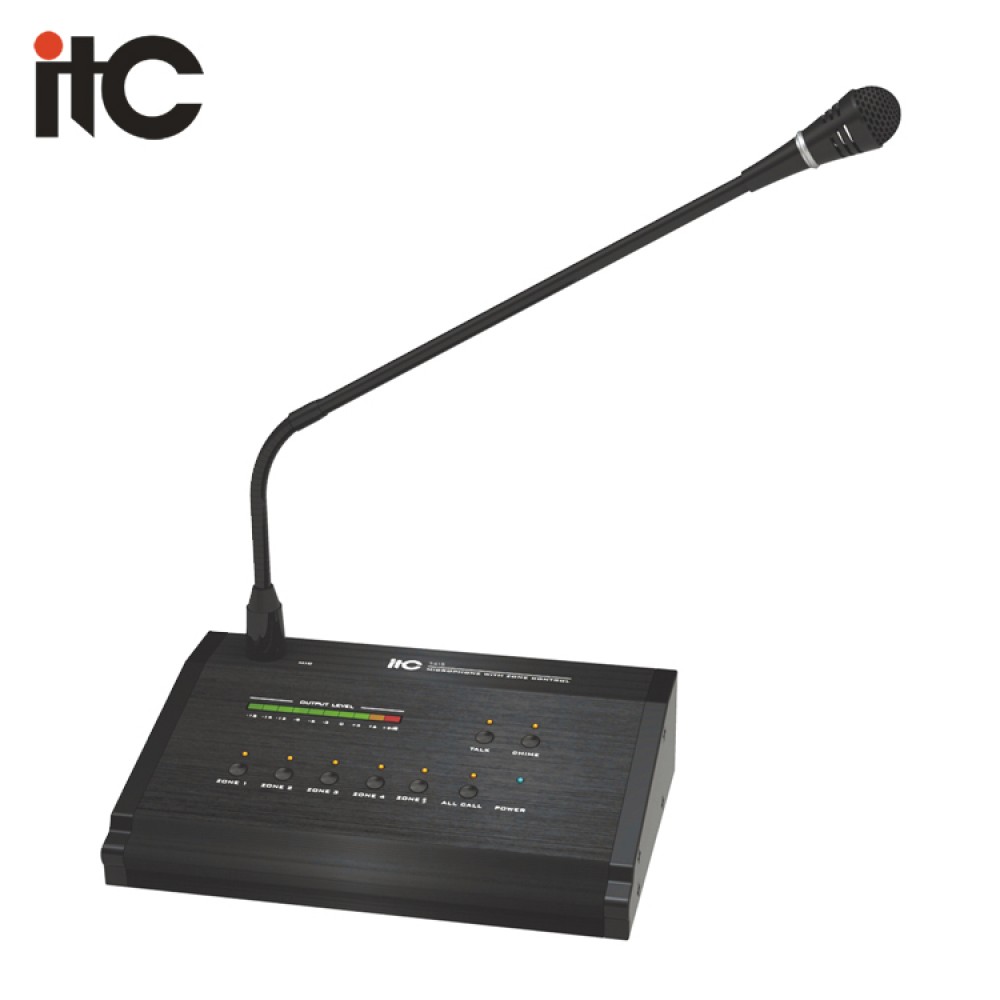 ITC - T-418, microphone d'appel télécommandé 5 zones