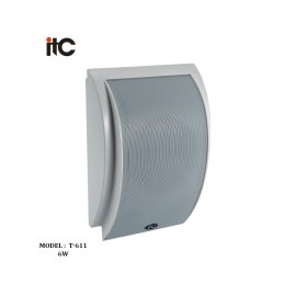 T-611 HP murale a transfo de ligne 1.5W 3W 6W 100V 5'+1' ABS blanc