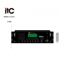 ITC - T-6624, Amplificateur Mélangeur avec CD + MP3 + Tuner AM/FM, 5 Zones 240W